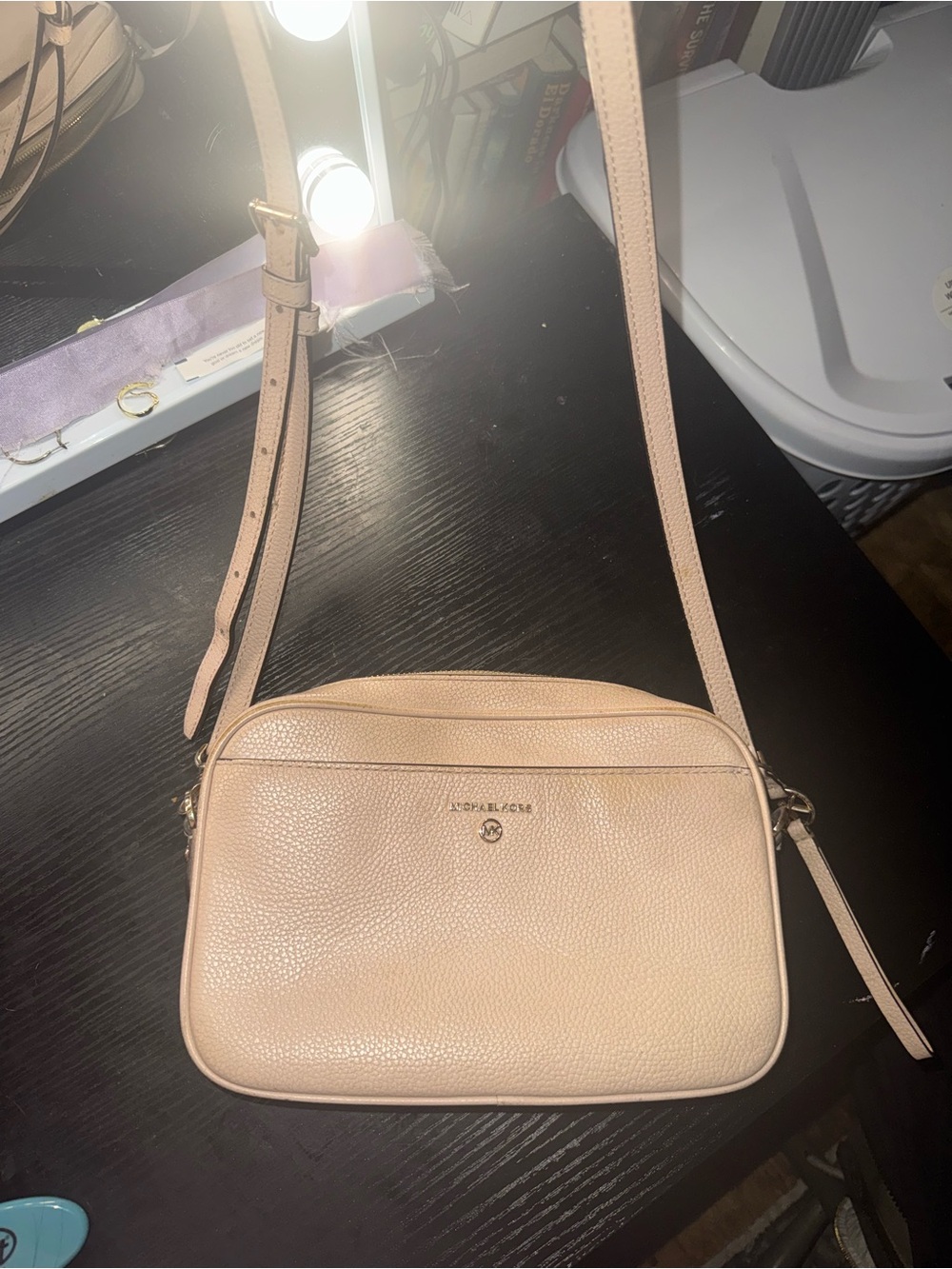 Michael Kors Pebbled Leather Crossbody in Blush